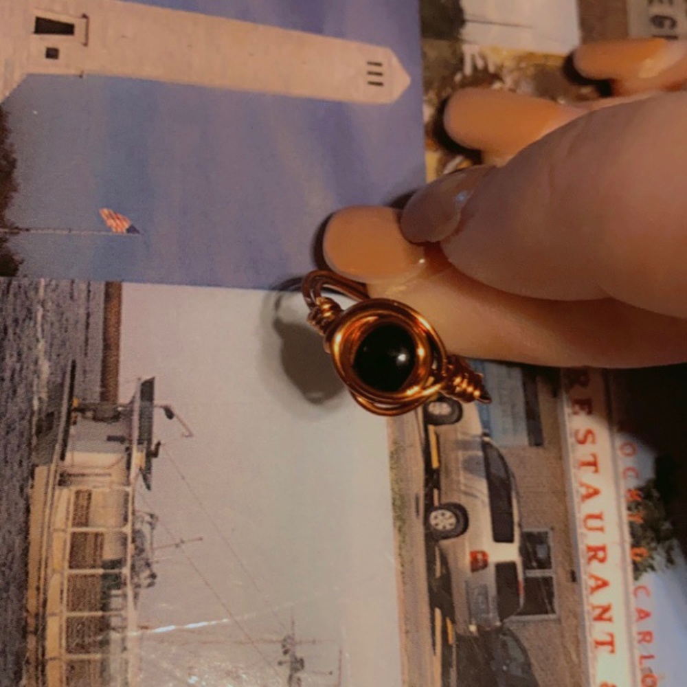 Handmade Wire Wrap Ring Birth Stone Good Luck - Picture 6 of 14